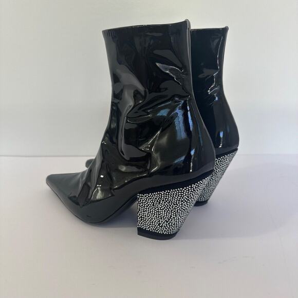 Simon Miller Womens Patent Leather Pointed Toe Boots Size 37 Witchy Gothic Black - Picture 4 of 11